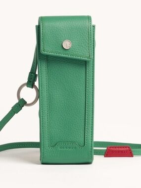 Hammitt Green Crossbody Phone Pouch with Red Accent